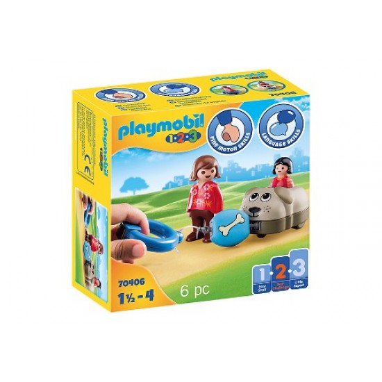 Playmobil 1-2-3 - Wagon Chien #70406